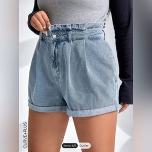 Shein paperbag waist denim shorts